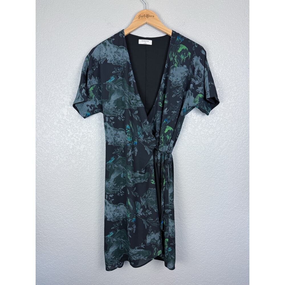 Aritzia Babaton Wallace Floral Botanical Full Wrap Dress S Whimsigoth Lined EUC - Picture 3 of 12